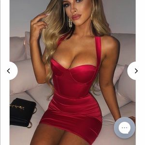Babyboo red satin mini dress